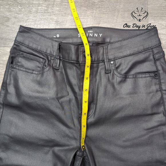 White House Black Market The Skinny Faux Leather Jeans Size 0 - Picture 4 of 6